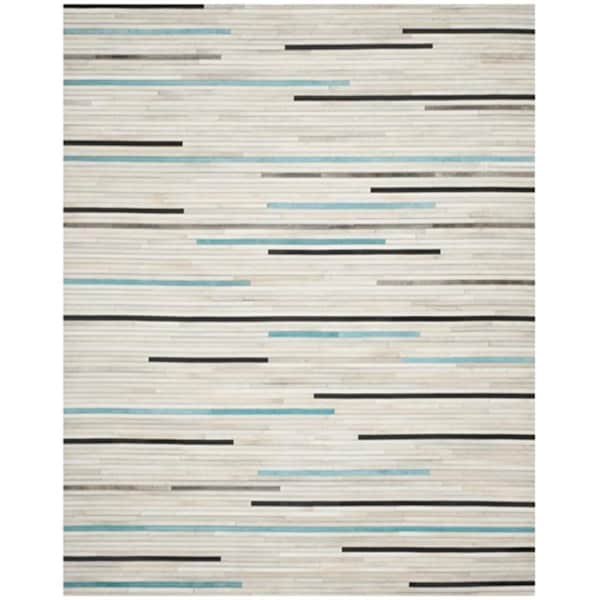 Safavieh Studio Leather Hand Woven Large Rectangle Rug- Grey - Multi- 8 x 10 ft. STL171A-8 - main